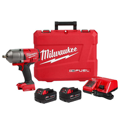 LLAVE DE IMPACTO DE ALTO TORQUE DE 1/2 CON ONE-KEY CON 2 BATERIAS DE 5AMP CARGADOR MULTIVOLTAJE