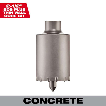 BROCA SACANÚCLEOS CON PUNTA DE CARBURO DE PARED DELGADA SDS-PLUS DE 2-1/2