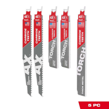 KIT 5 HOJAS DE CARBURO PARA SIERRA SABLE