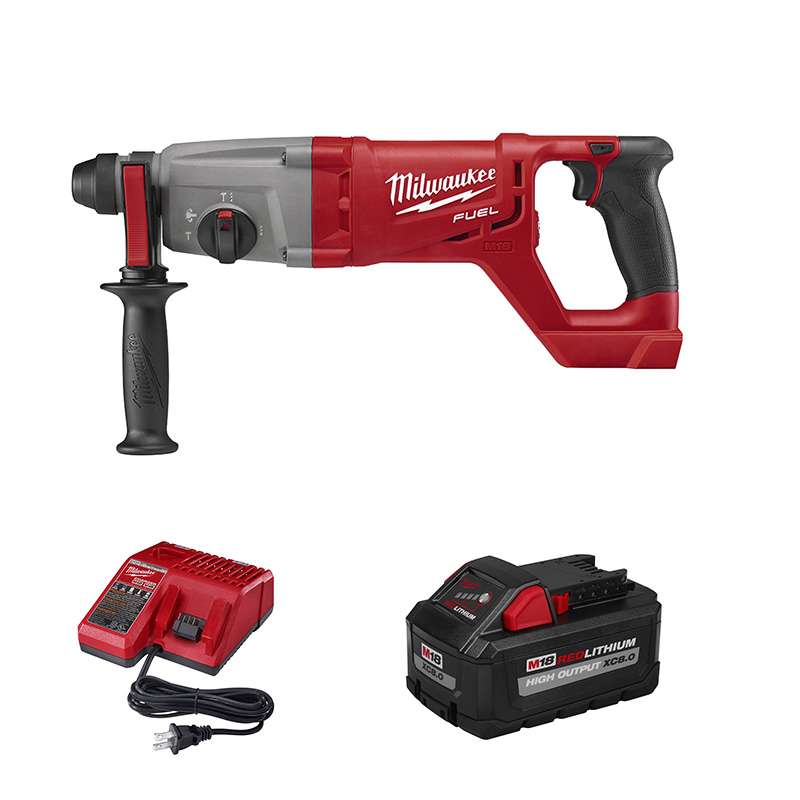ROTOMARTILLO CON MANGO EN D M18 FUEL SDS PLUS DE 1 BATERIA 8.0 AMP Y CARGADOR