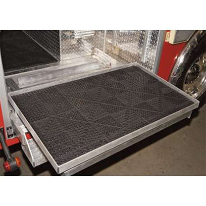CUSTOM COMPARTMENT MATTING-BLACK HALF TURTLE TILES